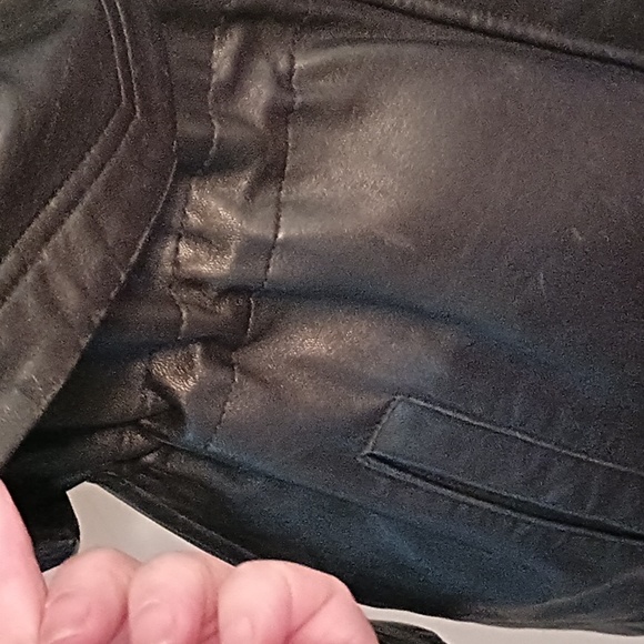 Nwot heavy leather women's coat by Simona extra large black - Picture 2 of 11